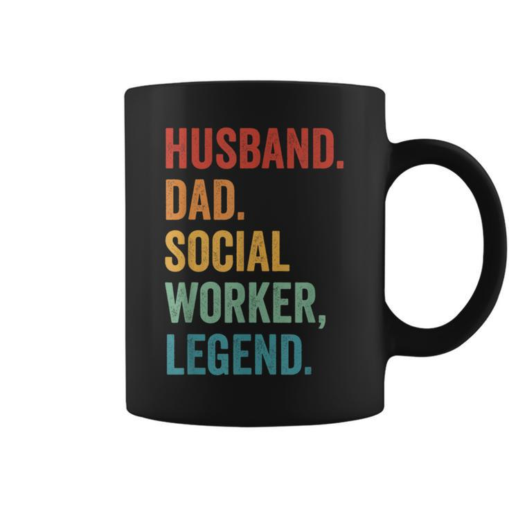 Husband Dad Social Worker Legend Fathers Day Retro Vintage Coffee Mug