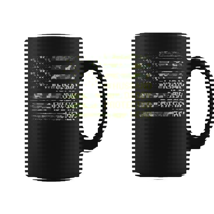 Husband Daddy Protector Hero Camouflage Flag Dad Fathers Day Coffee Mug