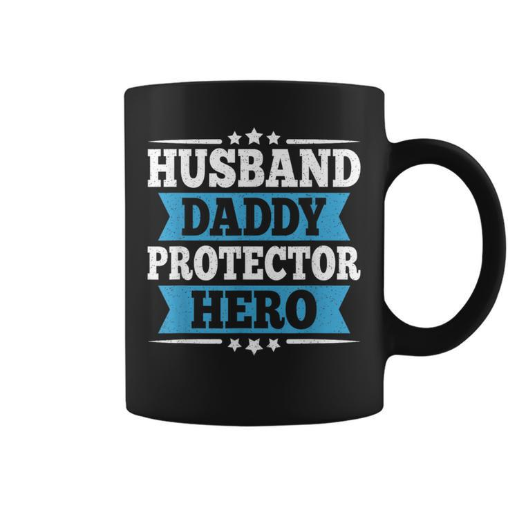 Husband Daddy Protector Hero Dad Papa Vintage Fathers Day Coffee Mug