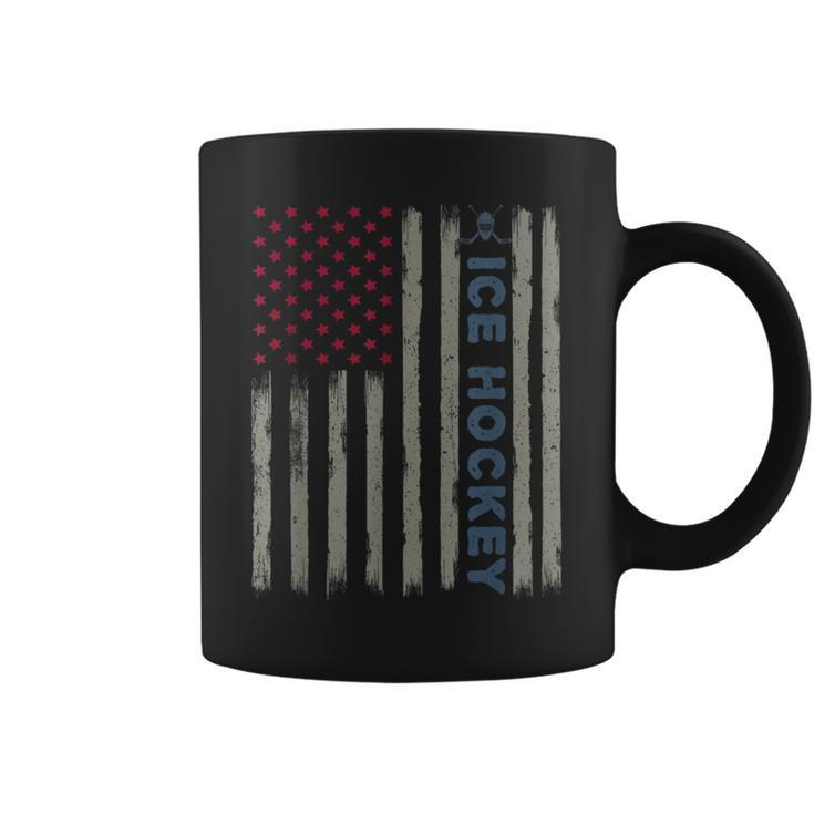 Ice Hockey American Flag Patriotic Usa 4Th Of July Vintage Coffee Mug