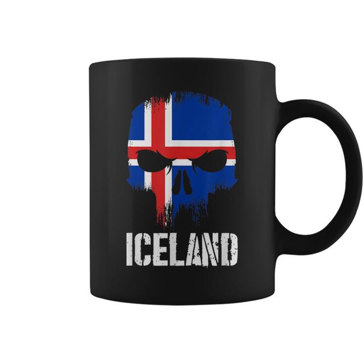 Iceland Flag Skull Icelandic Pride Patriotic Coffee Mug