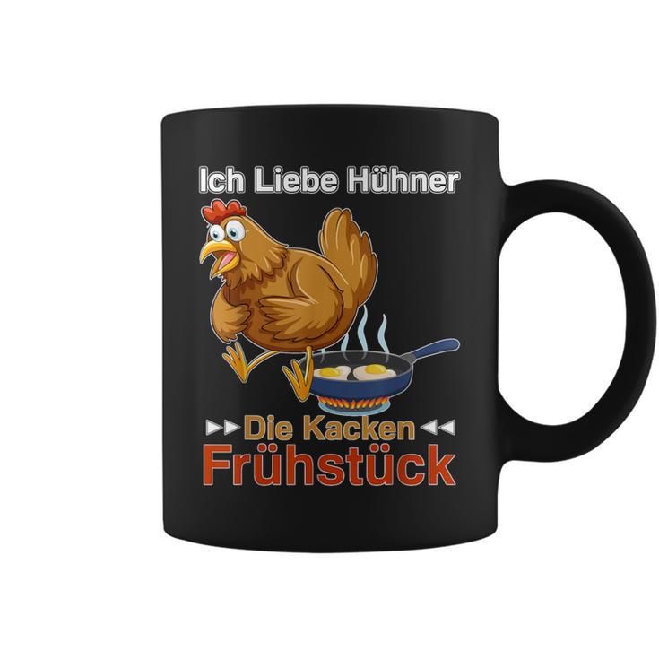 Ich Liebe Hühner Die Kacken Breakfast German Language Tassen