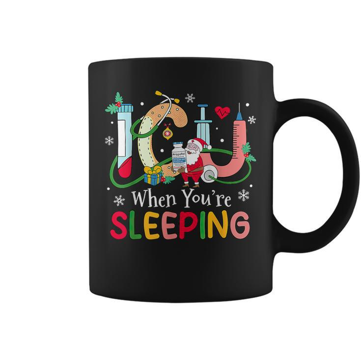 Icu When Your're Sleeping Christmas Icu Nurse Crew Womens Coffee Mug