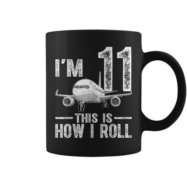 I'm 11 This Is How I Roll Airplane 11 Year Old Birthday Boys Coffee Mug