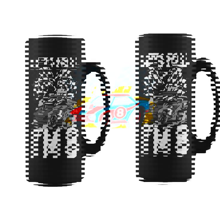 I'm 8 Bday Race Car Party Cute 8Th Birthday Boys Race Car Coffee Mug