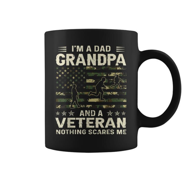I'm A Dad Grandpa And Veteran Fathers Day American Flag Coffee Mug
