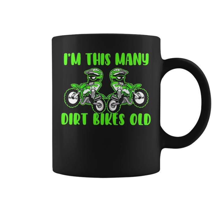 I'm This Many Dirt Bikes 2 Year Old 2Nd Birthday Motocross Coffee Mug