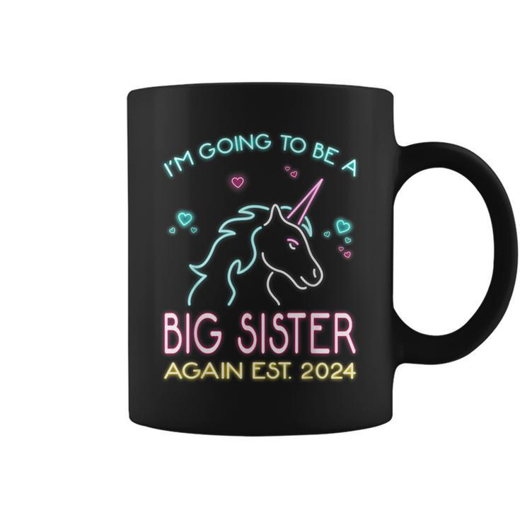 I'm Going To Be A Big Sister Again Est 2024 Unicorn Coffee Mug