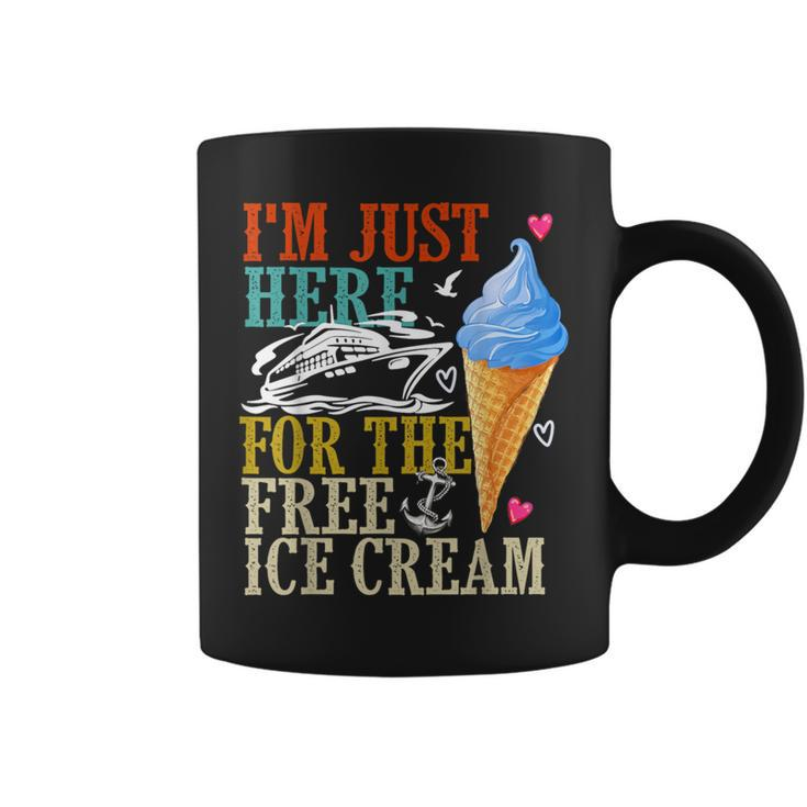 I'm Just Here For The Free Ice Cream Cruise Lover 2024 Coffee Mug