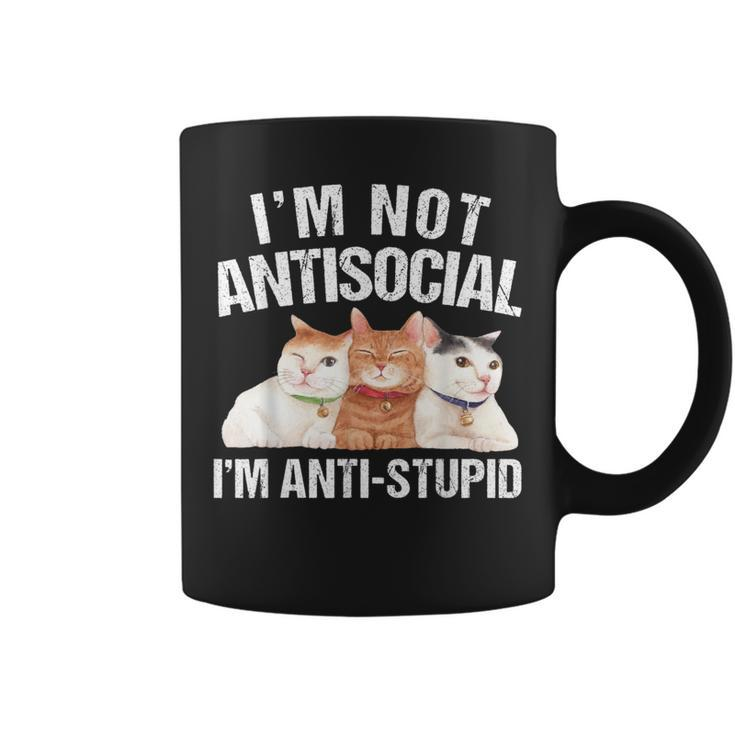 I'm Not Antisocial I'm Anti Stupid Sarcastic Introvert Coffee Mug