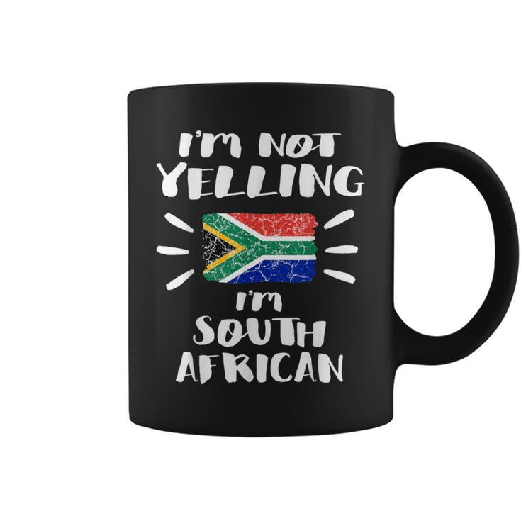I'm Not Yelling I'm South African Flag Coworker Humor Coffee Mug