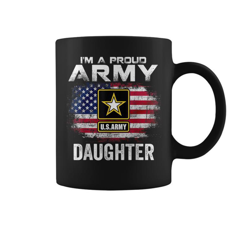 I'm A Proud Army Daughter With American Flag Veteran Coffee Mug