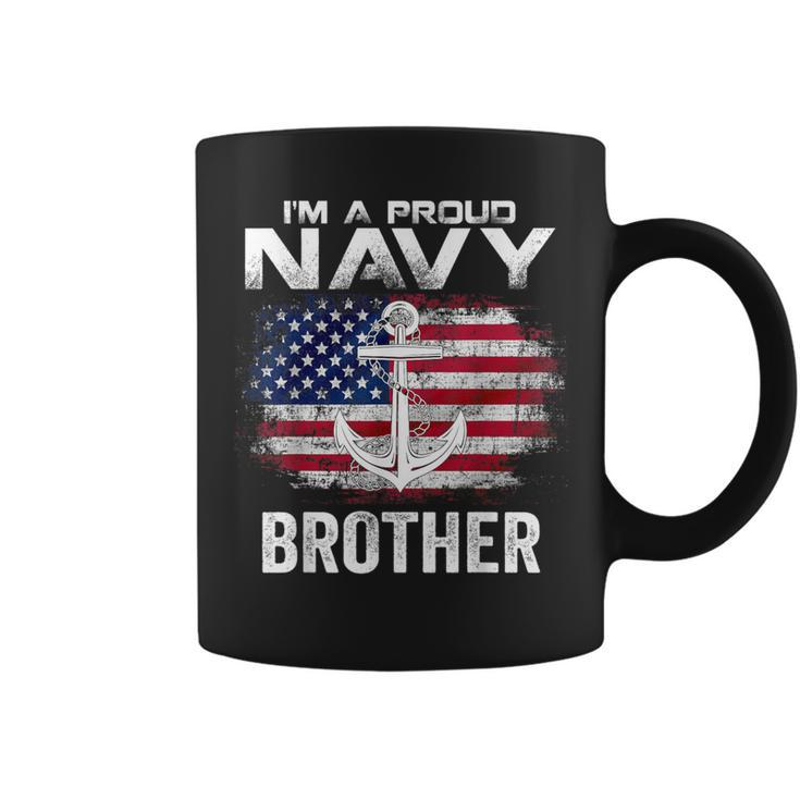 I'm A Proud Navy Brother With American Flag Veteran Coffee Mug