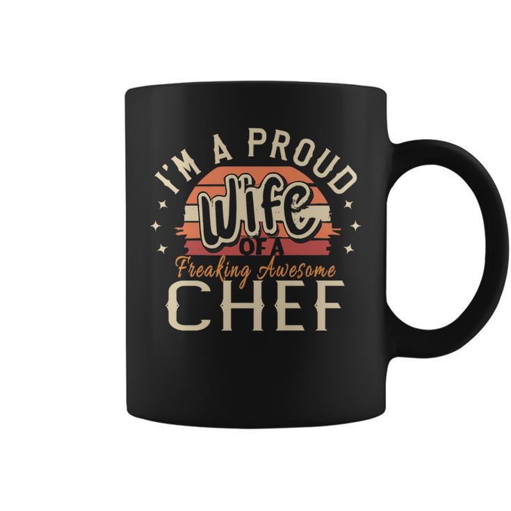 I'm A Proud Wife Of A Freaking Awesome Chef Vintage Coffee Mug