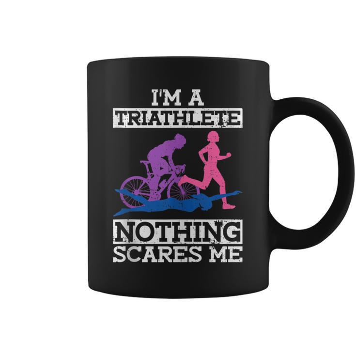 I'm A Triathlete Nothing Scares Me Triathlon Coffee Mug