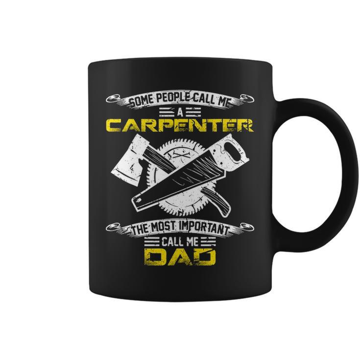Most Important Call Me Dad Woodworking Carpenter Papa Coffee Mug
