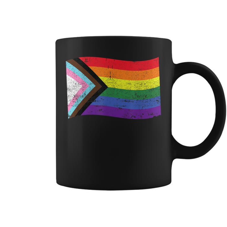 Inclusive Progress Pride Flag Gay Pride Lgbtq Rainbow Flag Coffee Mug