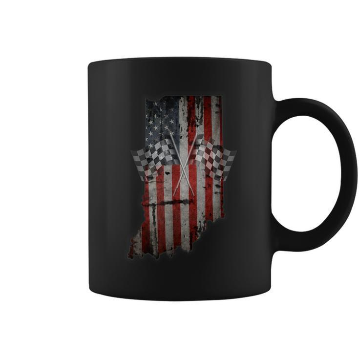 IndianaDistressed Look Checkered Flag Coffee Mug