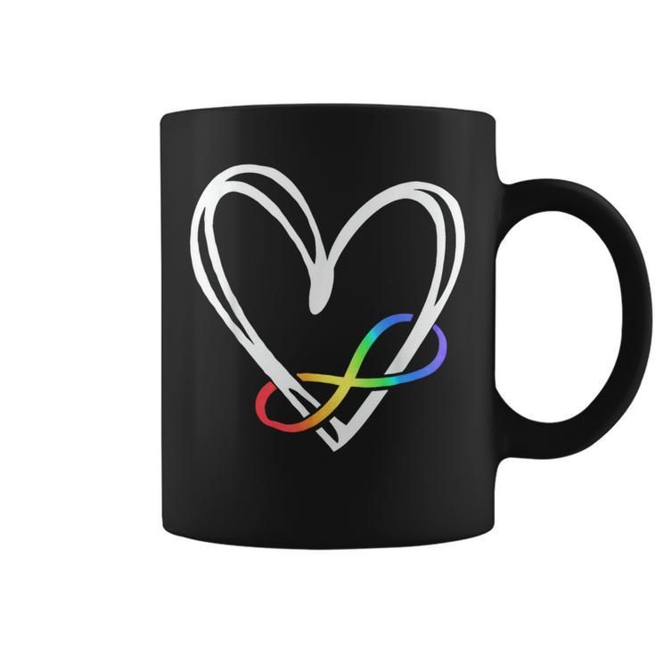 Infinity Heart Autism Awareness Love Needs No Words Tie Dye Coffee Mug