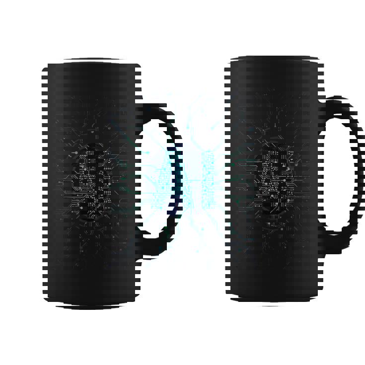 Intelligence Artificielle Lettres Bleues Ia Dans Un Style Électronique Tasse