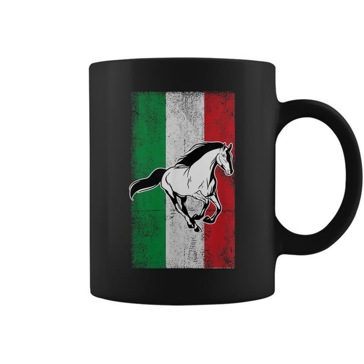 Italian Flag Patriotic Horse Horseback Riding Equestrian Coffee Mug