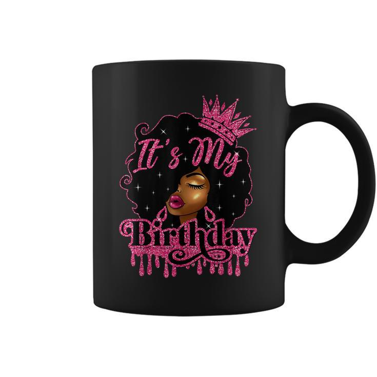 It's My Birthday Queen Afro Natural Hair Black Women Coffee Mug