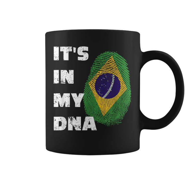 It's In My Dna Brazil Pride Fingerprint Flag Brasil Coffee Mug