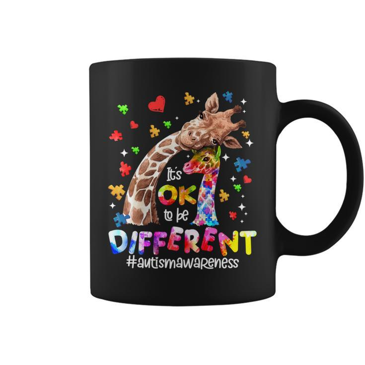 Its Ok To Be Different Autism Awareness Giraffe Coffee Mug