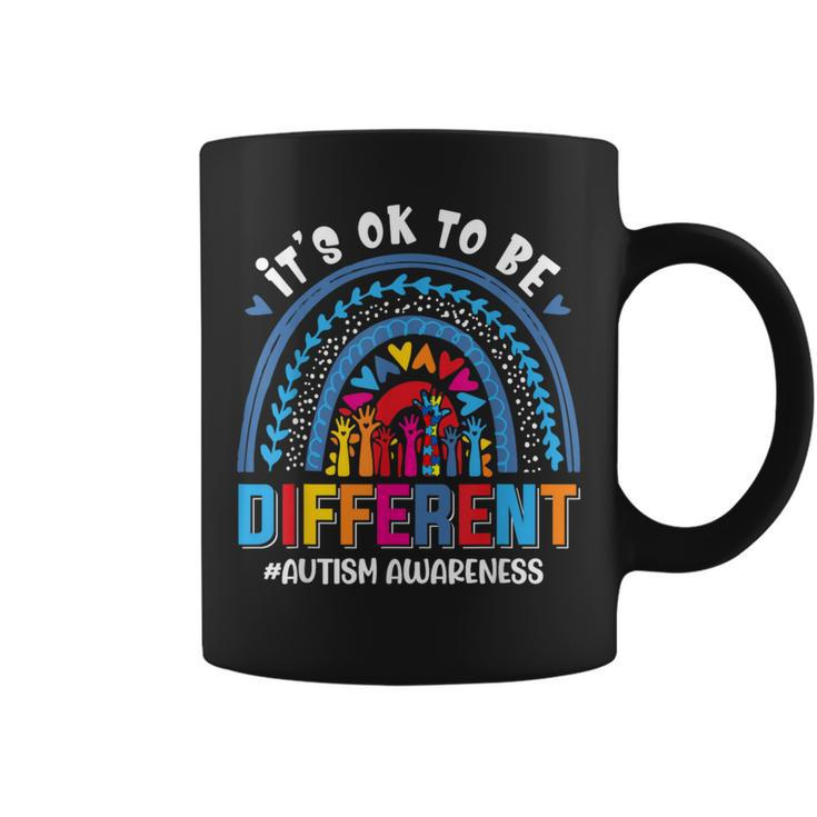 It's Ok To Be Different Autism Awareness Leopard Rainbow Kid Coffee Mug