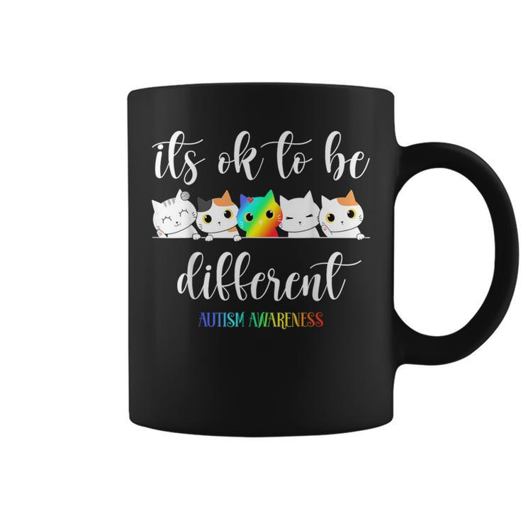 It's Ok To Be Different Cat Autism Awareness Coffee Mug