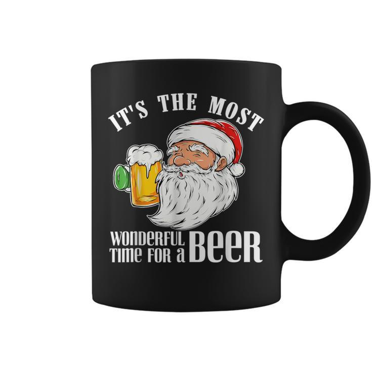It's The Most Wonderful Time For A Beer Christmas Santa Coffee Mug