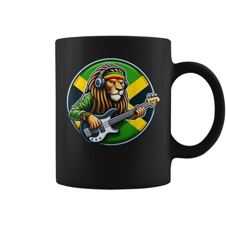 Jamaica Rastafarian Lion Playing Guitar Reggae Jamaican 2024 Coffee Mug