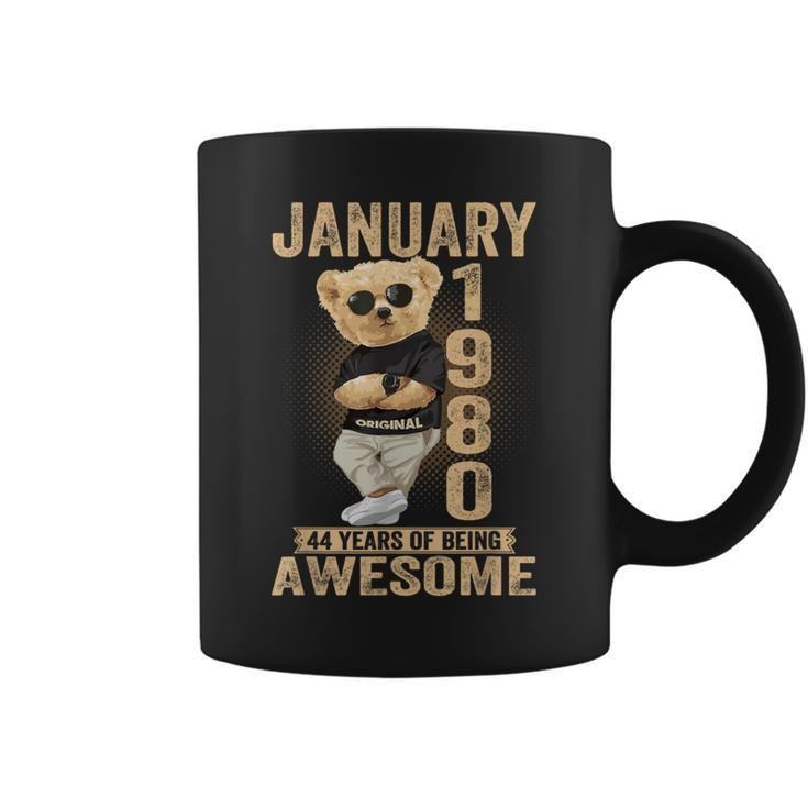 January 1980 44Th Birthday 2024 44 Years Of Being Awesome Coffee Mug