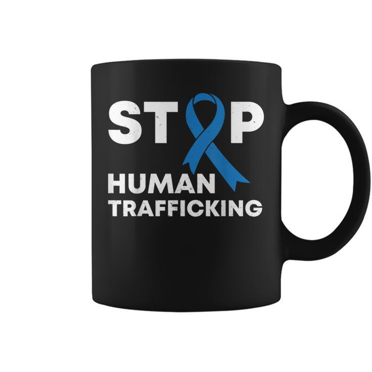In January We Wear Blue Ribbon Human Trafficking Awareness Coffee Mug