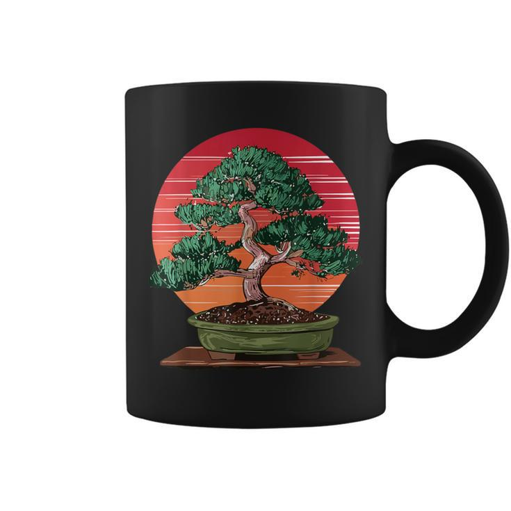 Japanese Bonsai Tree Retro Vintage Sunset Coffee Mug