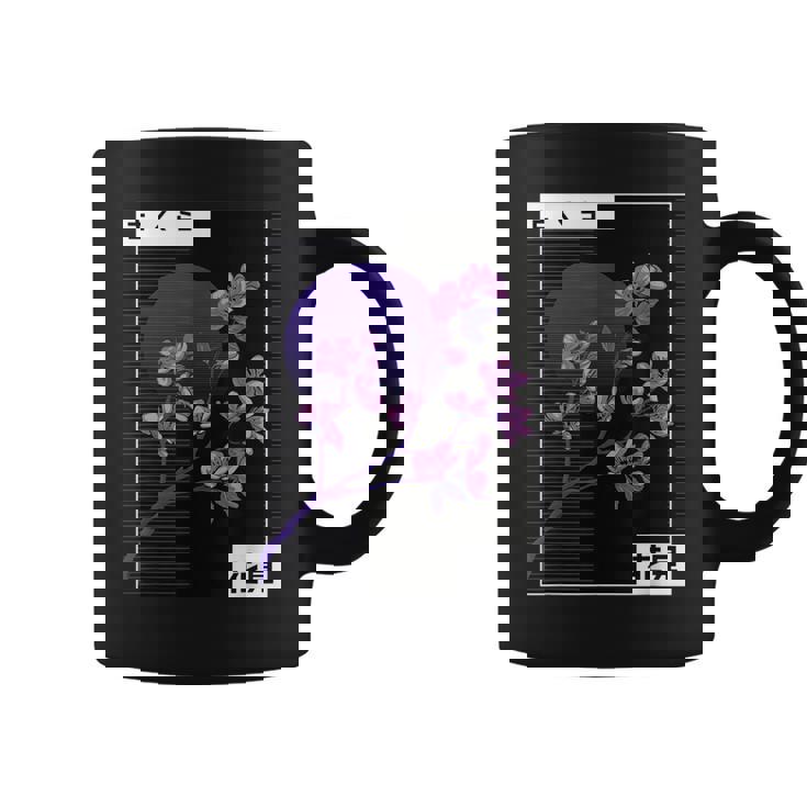 Japanese Cherry Blossom Vaporwave Aesthetic Retro Graphic Coffee Mug