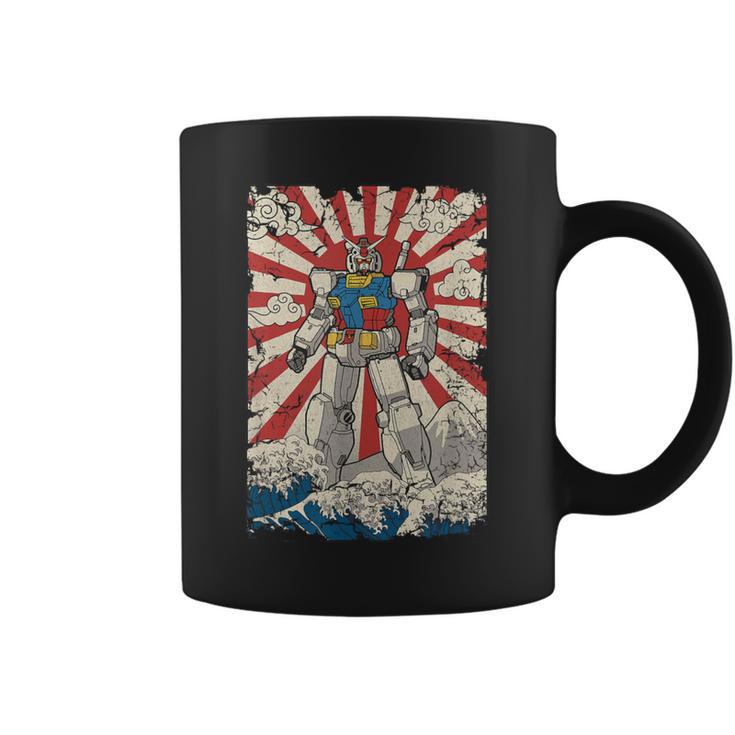 Japanese Mecha Anime Robot Kanagawa Great Wave Manga Coffee Mug