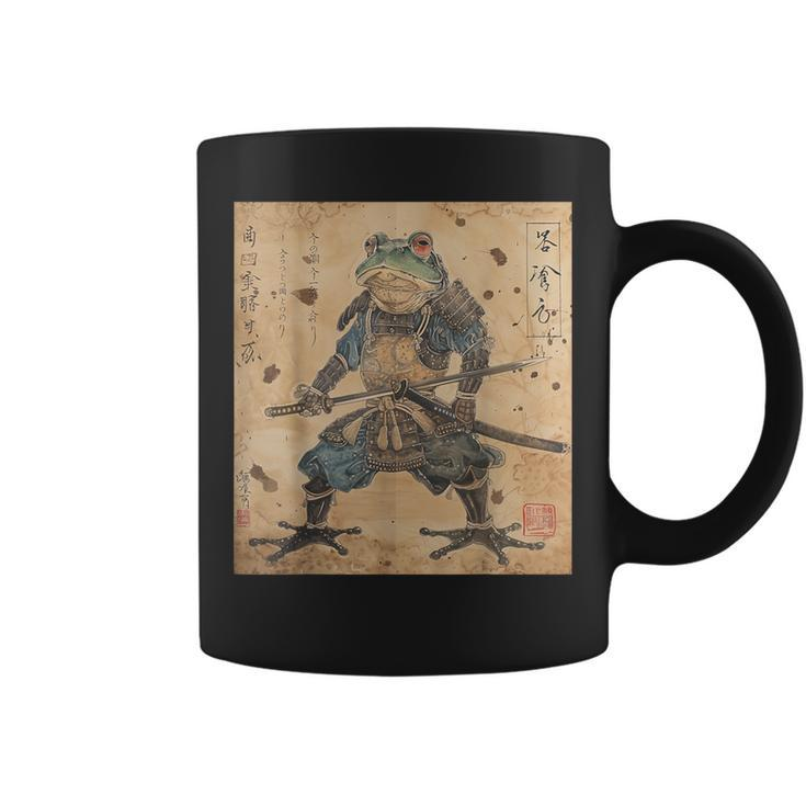 Japanese Samurai Frog In Ukiyo-E Woodblock Style Coffee Mug