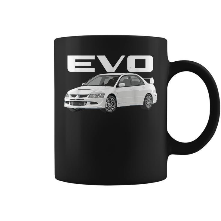 Jdm Car Evo 8 Wicked White Rs Turbo 4G63 Coffee Mug