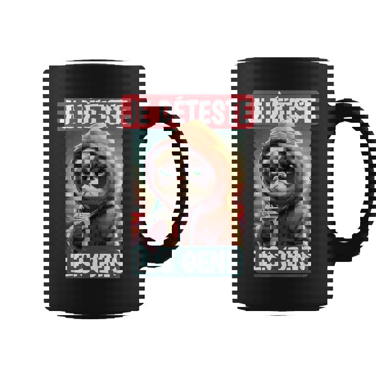 Je Déteste Les Gens Amusant Chat Café Sarcastique Ironic Tasse