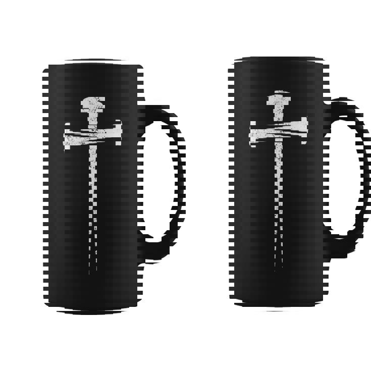 Jesus Cross Three Nails Christian Vintage Cross Made Nails Coffee Mug