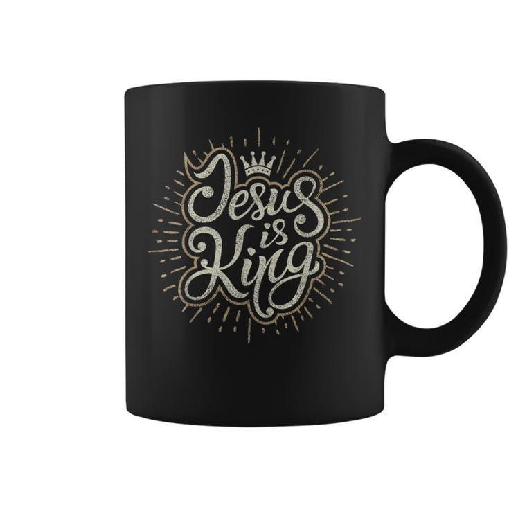 Jesus Is King Bible Faith Graphic Christian Coffee Mug