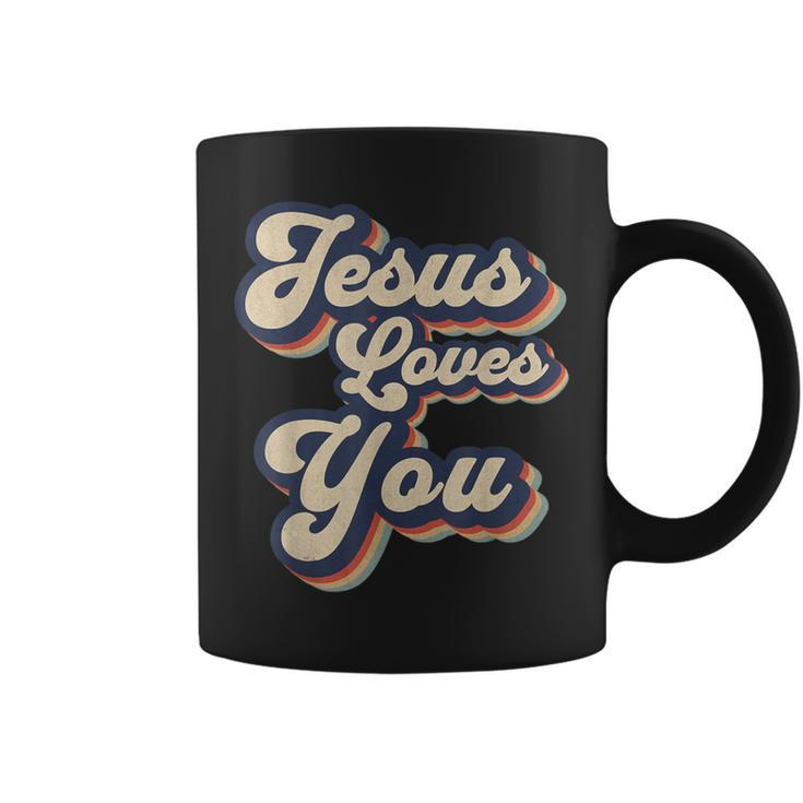 Jesus Loves You Retro Religious Christian Coffee Mug