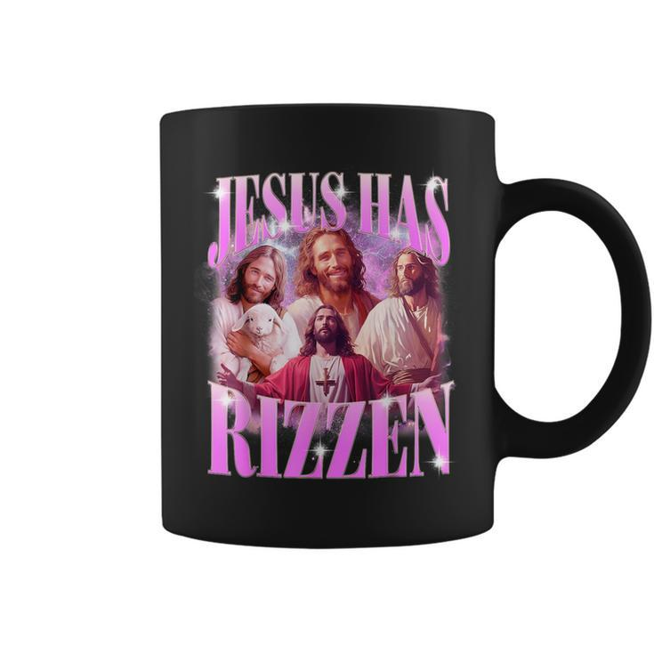 Jesus Has Rizzen Vintage Christian Jesus Playing Basketball Coffee Mug