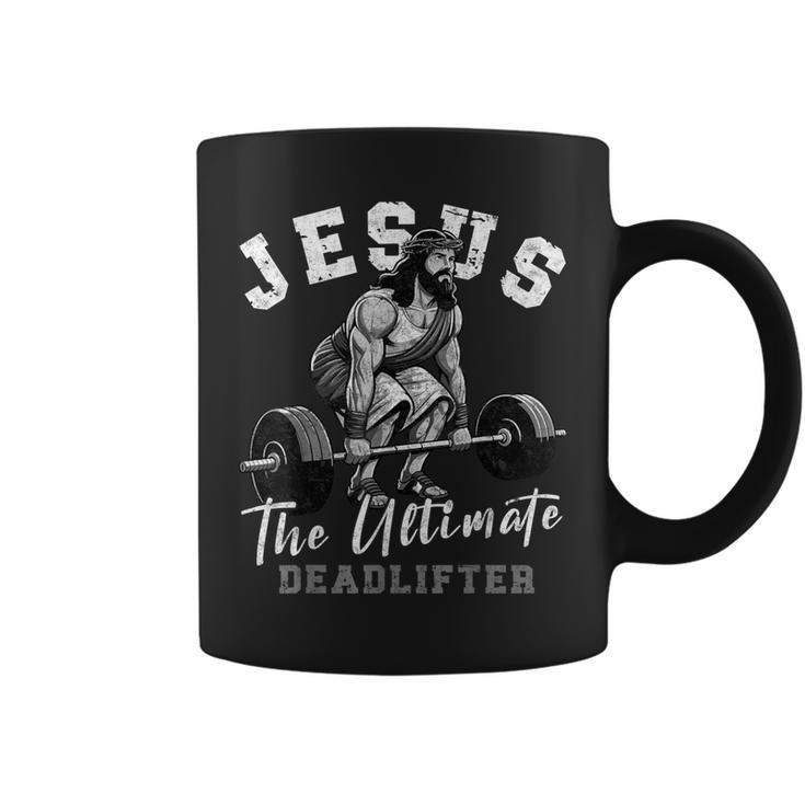 Jesus The Ultimate Deadlifter Christian Workout Gym Coffee Mug