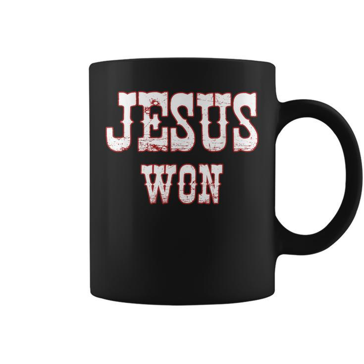 Jesus Won Texas Christianity Religion Jesus Won Texas Coffee Mug