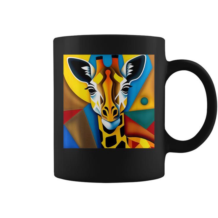 Jirafa Africano Animales Motivo África Colorido Jirafa Amantes Taza de café
