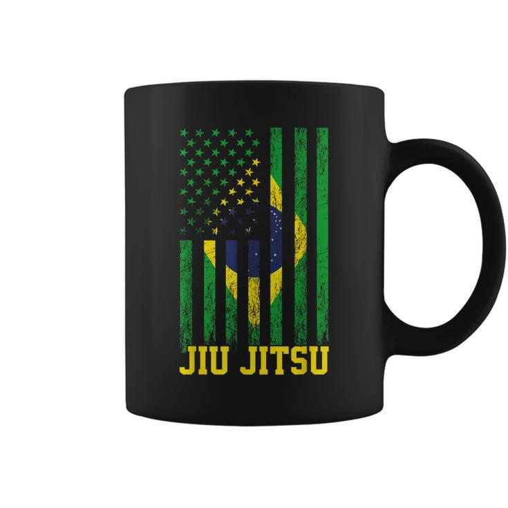 Jiu Jitsu Brazilian Bjj Brazil United States Flag Brazilian Coffee Mug