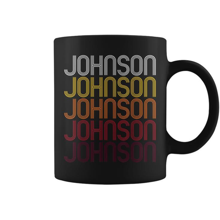 Johnson Retro Wordmark Pattern Vintage Style Coffee Mug