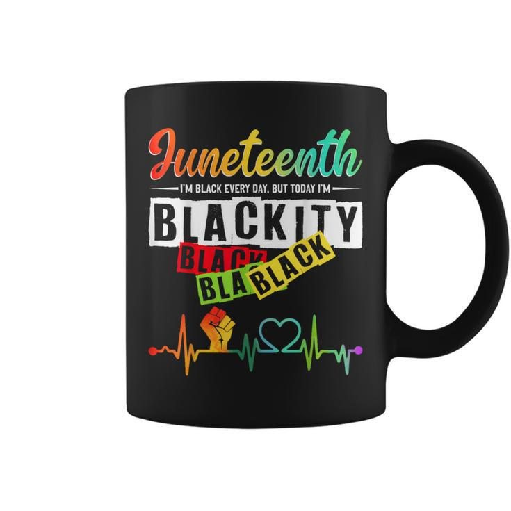 Junenth Blackity Heartbeat Black History African America Coffee Mug